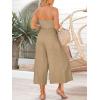 imageANRABESS Womens Summer Straps One Shoulder High Waist Dressy Casual Wide Leg Linen Jumpsuit Romper Beach Travel OutfitsKahki