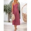 imageANRABESS Womens Summer Straps One Shoulder High Waist Dressy Casual Wide Leg Linen Jumpsuit Romper Beach Travel OutfitsRose