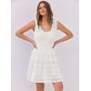imageANRABESS Womens Sundress Beach Vacation Mini Tank Dresses Summer Casual Crochet Knit Scoop Neck Sleeveless DressWhite