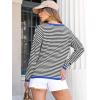 imageANRABESS Womens Sweaters Striped Color Block Long Sleeve Crewneck Casual Loose Knitted Pullover Shirts 2025 Fall Trendy TopsBlack White Blue