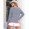 imageANRABESS Womens Sweaters Striped Color Block Long Sleeve Crewneck Casual Loose Knitted Pullover Shirts 2025 Fall Trendy TopsBlue White Pink