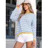 imageANRABESS Womens Sweaters Striped Color Block Long Sleeve Crewneck Casual Loose Knitted Pullover Shirts 2025 Fall Trendy TopsBlue White Yellow
