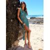 imageANRABESS Womens Swimsuit Cover Up Sleeveless Hollow Knit Bikini Swimwear Bathing Suit Coverup Crochet Beach DressCyan