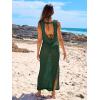 imageANRABESS Womens Swimsuit Cover Up Sleeveless Hollow Knit Bikini Swimwear Bathing Suit Coverup Crochet Beach DressDeep Green