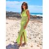 imageANRABESS Womens Swimsuit Cover Up Sleeveless Hollow Knit Bikini Swimwear Bathing Suit Coverup Crochet Beach DressFluorescent Green