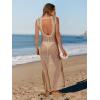 imageANRABESS Womens Swimsuit Cover Up Sleeveless Hollow Knit Bikini Swimwear Bathing Suit Coverup Crochet Beach DressKhaki