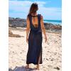 imageANRABESS Womens Swimsuit Cover Up Sleeveless Hollow Knit Bikini Swimwear Bathing Suit Coverup Crochet Beach DressNavy Blue