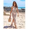 imageANRABESS Womens Swimsuit Cover Up Sleeveless Hollow Knit Bikini Swimwear Bathing Suit Coverup Crochet Beach DressPink