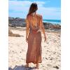 imageANRABESS Womens Swimsuit Cover Up Sleeveless Hollow Knit Bikini Swimwear Bathing Suit Coverup Crochet Beach DressRust