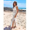 imageANRABESS Womens Swimsuit Cover Up Sleeveless Hollow Knit Bikini Swimwear Bathing Suit Coverup Crochet Beach DressWhite