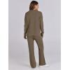 imageANRABESS Womens Two Piece Outfits Sweater Sets Waffle Knit Pullover Wide Leg Pants Tracksuit Sweatsuits Matching Lounge SetDeep Brown