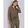 imageANRABESS Womens Two Piece Outfits Sweater Sets Waffle Knit Pullover Wide Leg Pants Tracksuit Sweatsuits Matching Lounge SetDeep Brown
