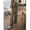imageANRABESS Womens Two Piece Outfits Sweater Sets Waffle Knit Pullover Wide Leg Pants Tracksuit Sweatsuits Matching Lounge SetDeep Brown