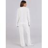 imageANRABESS Womens Two Piece Outfits Sweater Sets Waffle Knit Pullover Wide Leg Pants Tracksuit Sweatsuits Matching Lounge SetWhite