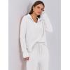 imageANRABESS Womens Two Piece Outfits Sweater Sets Waffle Knit Pullover Wide Leg Pants Tracksuit Sweatsuits Matching Lounge SetWhite