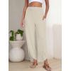 imageANRABESS Womens Wide Leg Palazzo Capri Pants 2025 Summer Casual Loose High Waisted Lounge Flowy Cropped Beach Work TrousersApricot