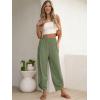 imageANRABESS Womens Wide Leg Palazzo Capri Pants 2025 Summer Casual Loose High Waisted Lounge Flowy Cropped Beach Work TrousersArmy Green