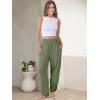imageANRABESS Womens Wide Leg Palazzo Capri Pants 2025 Summer Casual Loose High Waisted Lounge Flowy Cropped Beach Work TrousersArmy Green