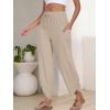 imageANRABESS Womens Wide Leg Palazzo Capri Pants 2025 Summer Casual Loose High Waisted Lounge Flowy Cropped Beach Work TrousersBeige