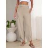 imageANRABESS Womens Wide Leg Palazzo Capri Pants 2025 Summer Casual Loose High Waisted Lounge Flowy Cropped Beach Work TrousersBeige