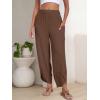 imageANRABESS Womens Wide Leg Palazzo Capri Pants 2025 Summer Casual Loose High Waisted Lounge Flowy Cropped Beach Work TrousersBrown