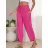 imageANRABESS Womens Wide Leg Palazzo Capri Pants 2025 Summer Casual Loose High Waisted Lounge Flowy Cropped Beach Work TrousersHot Pink