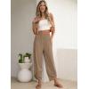 imageANRABESS Womens Wide Leg Palazzo Capri Pants 2025 Summer Casual Loose High Waisted Lounge Flowy Cropped Beach Work TrousersKhaki