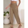 imageANRABESS Womens Wide Leg Palazzo Capri Pants 2025 Summer Casual Loose High Waisted Lounge Flowy Cropped Beach Work TrousersKhaki