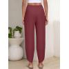 imageANRABESS Womens Wide Leg Palazzo Capri Pants 2025 Summer Casual Loose High Waisted Lounge Flowy Cropped Beach Work TrousersMaroon