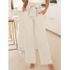 imageANRABESS Womens Wide Leg Palazzo Pants Belted High Waisted Business Casual Flowy Long Trousers with PocketsBeige