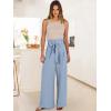 imageANRABESS Womens Wide Leg Palazzo Pants Belted High Waisted Business Casual Flowy Long Trousers with PocketsBlue
