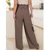 imageANRABESS Womens Wide Leg Palazzo Pants Belted High Waisted Business Casual Flowy Long Trousers with PocketsCoffee