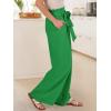 imageANRABESS Womens Wide Leg Palazzo Pants Belted High Waisted Business Casual Flowy Long Trousers with PocketsGreen