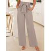 imageANRABESS Womens Wide Leg Palazzo Pants Belted High Waisted Business Casual Flowy Long Trousers with PocketsLight Khaki