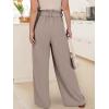 imageANRABESS Womens Wide Leg Palazzo Pants Belted High Waisted Business Casual Flowy Long Trousers with PocketsLight Khaki