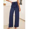 imageANRABESS Womens Wide Leg Palazzo Pants Belted High Waisted Business Casual Flowy Long Trousers with PocketsNavy Blue