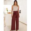 imageANRABESS Womens Wide Leg Palazzo Pants Belted High Waisted Business Casual Flowy Long Trousers with PocketsRed