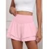 imageANRABESS Womens Workout Running Shorts 2 in 1 Flowy High Waisted Athletic Loose Short 2025 Cute Tennis Skorts with a PocketPink