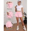 imageANRABESS Womens Workout Running Shorts 2 in 1 Flowy High Waisted Athletic Loose Short 2025 Cute Tennis Skorts with a PocketPink