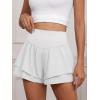 imageANRABESS Womens Workout Running Shorts 2 in 1 Flowy High Waisted Athletic Loose Short 2025 Cute Tennis Skorts with a PocketWhite