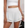 imageANRABESS Womens Workout Running Shorts 2 in 1 Flowy High Waisted Athletic Loose Short 2025 Cute Tennis Skorts with a PocketWhite
