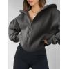 imageANRABESS Womens Zip Up Hoodies Oversized Sweatshirt Long Sleeve Fleece Jackets Coat Workout Y2K Outfits 2025 Fall TrendyDeep Grey