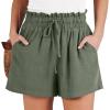 imageANRABESS Linen Shorts for Women Summer Casual Wide Leg Loose High Waist Drawstring Dressy Beach Shorts 2025 Comfy ClothesGreen