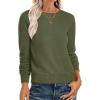 imageANRABESS Sweaters for Women Long Sleeve Lightweight Crewneck Soft Basic Knit 2025 Fall Loose Fit Pullover TopsArmy Green