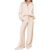 imageANRABESS Women 2 Piece Outfits Sweatsuit Oversized Sweatshirt Sweatpants Tracksuit Sweat Lounge Matching Set 2025 Fall TrendyPink Apricot