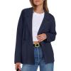 imageANRABESS Women Blazer Cardigan Sweater Chunky Open Front Lady Jacket Coat Fall Outwear Coatigan 2025 Trendy OutfitsNavy Blue