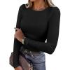 imageANRABESS Women Long Sleeve Crewneck Rib Knit Slim Fit Shirts Basic Tee Tops 2025 Casual TShirt Underscrubs Layer OutfitsBlack