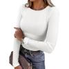 imageANRABESS Women Long Sleeve Crewneck Rib Knit Slim Fit Shirts Basic Tee Tops 2025 Casual TShirt Underscrubs Layer OutfitsWhite