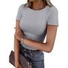 imageANRABESS Women Short Sleeve Crewneck Ribbed Knit Slim Fitted Shirts Summer Tops Basic Tee TShirt Casual Spring 2025 ClothesGrey
