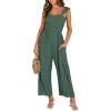 imageANRABESS Women Summer Casual Dressy Sleeveless Smocked Wide Leg Linen Jumpsuits Rompers 2025 Trendy Travel Outfit PocketForest
